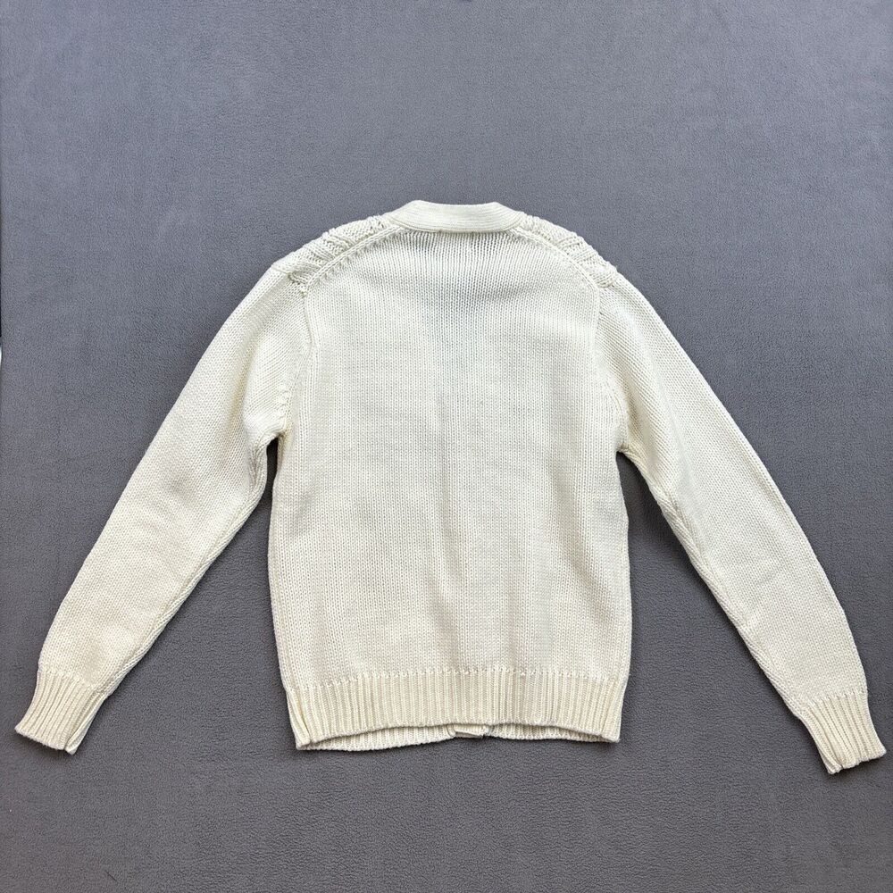 VTG Richman Brothers Sweater Mens Chunky Cable Knit Cardigan 70s Size Medium M - Picture 11 of 16